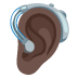 🦻🏿 ear with hearing aid: dark skin tone display on Google